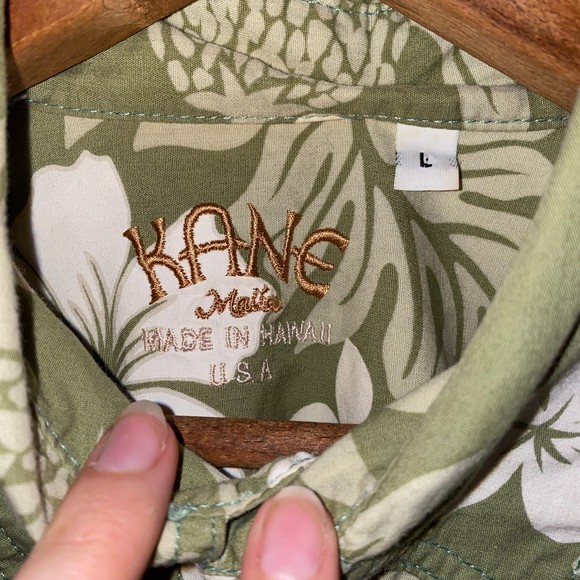 Kane Green hawaiian floral button up size large - Picture 4 of 5